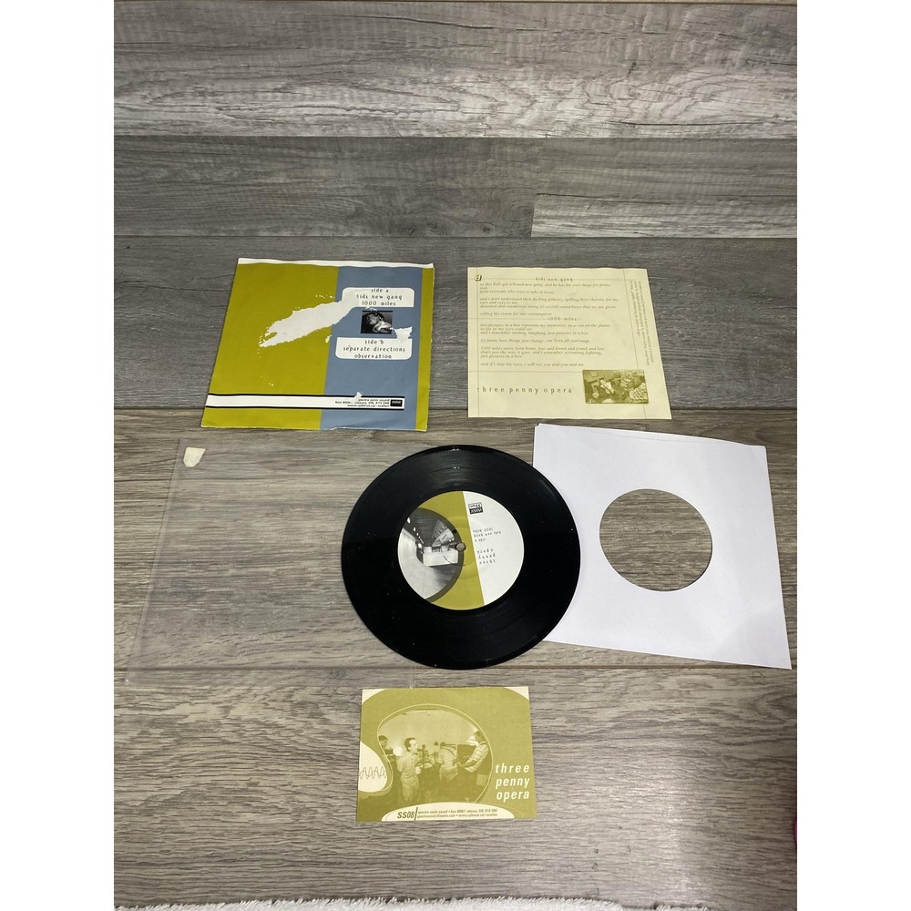 Three‎ Penny Opera 7" Vinyl EP Penny Indie Rock Spectra Sonic Sound water damage